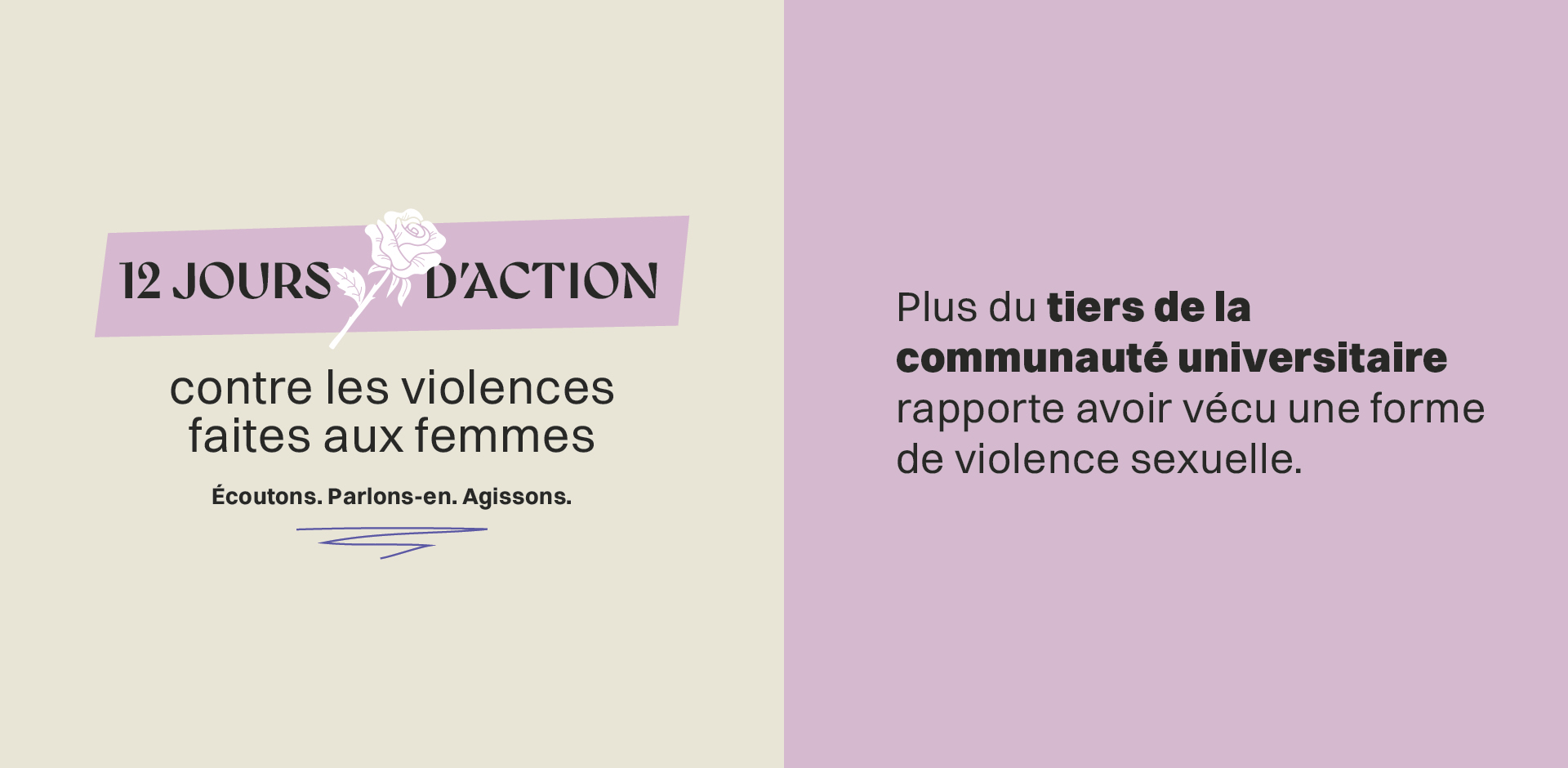 Plus du tiers de la communauté universitaire rapporte avoir vécu une forme de violence sexuelle. ESSIMU, 2022