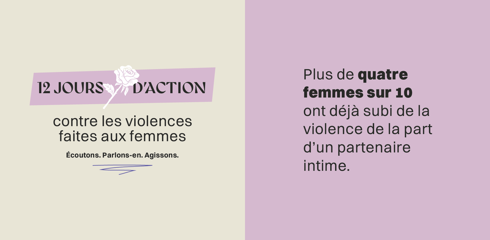 Plus de 4 femmes sur 10 ont déjà subi de la violence de la part d’un partenaire intime. Statistique Canada, 2021