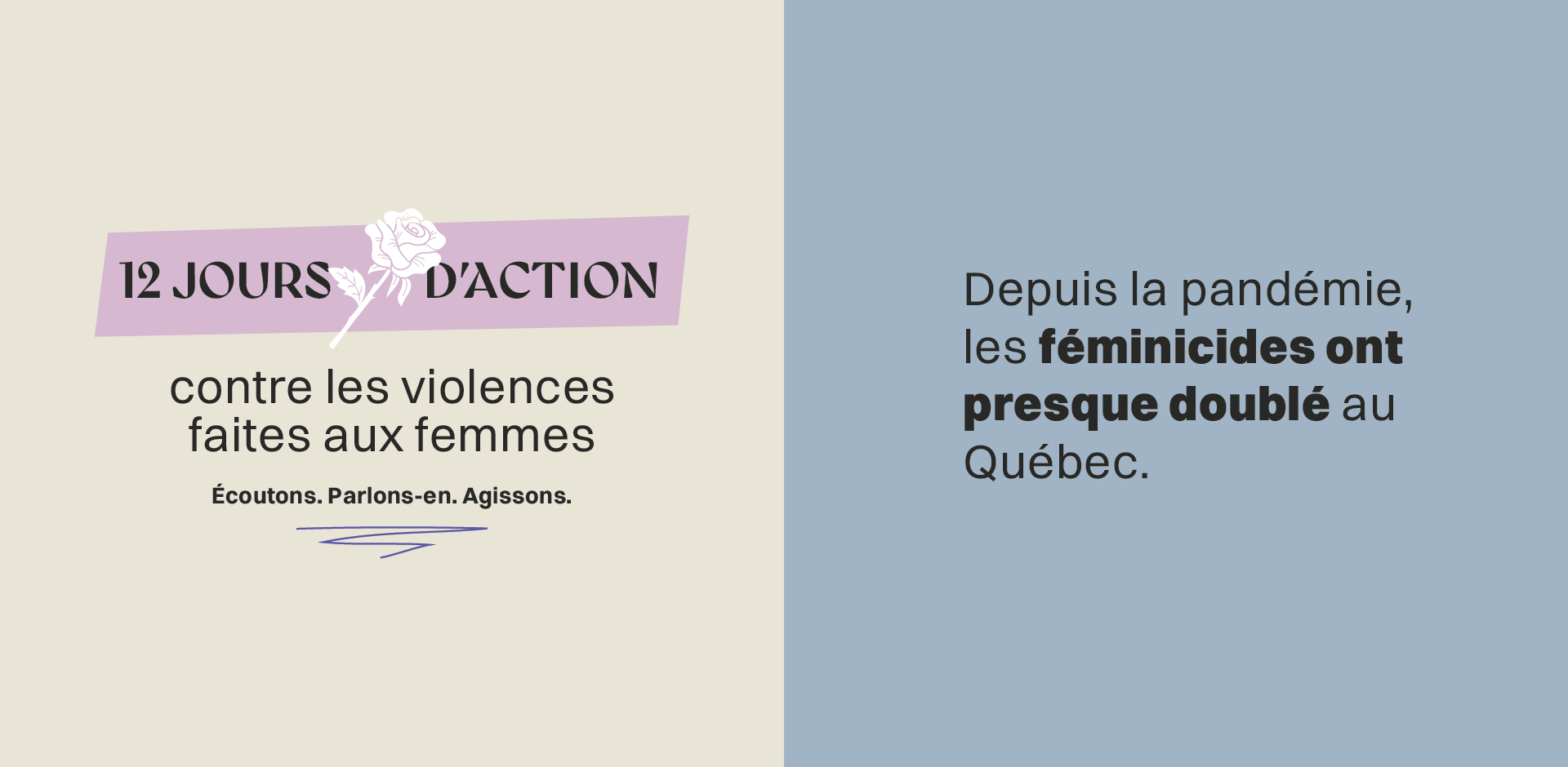 Depuis la pandémie, les féminicides ont presque doublé au Québec. Conseil du statut de la femme, 2021