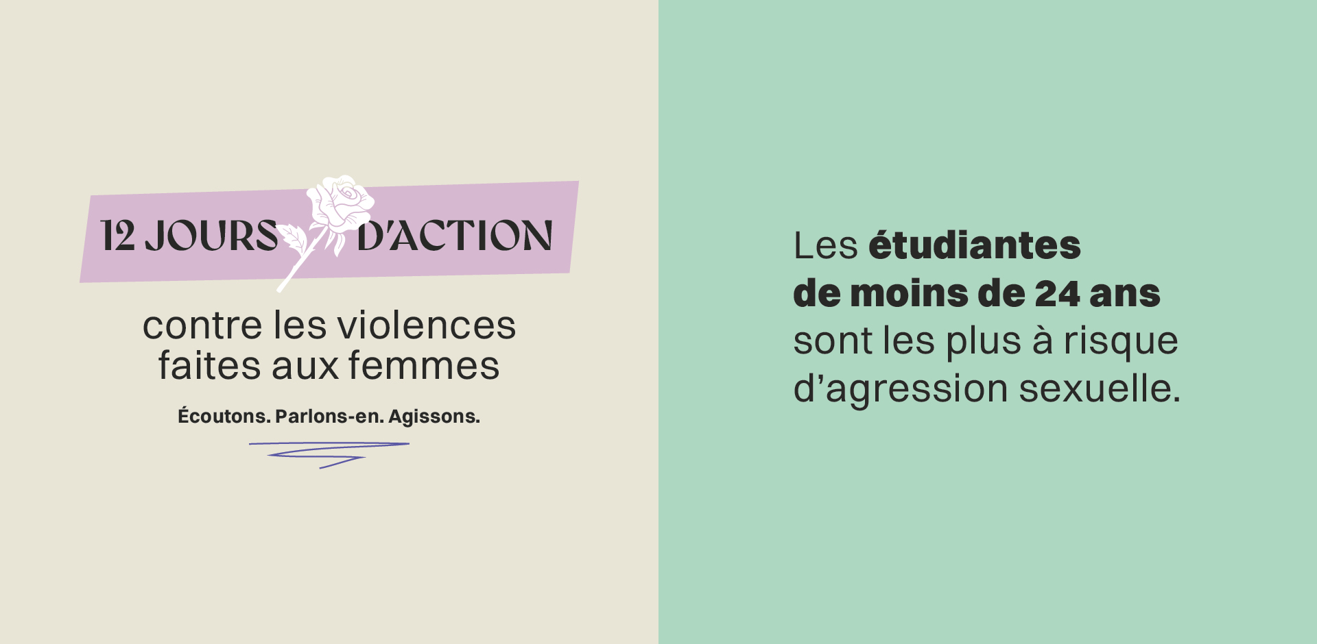 Les étudiantes de moins de 24 ans sont les plus à risque d’agression sexuelle. Statistique Canada, 2017
