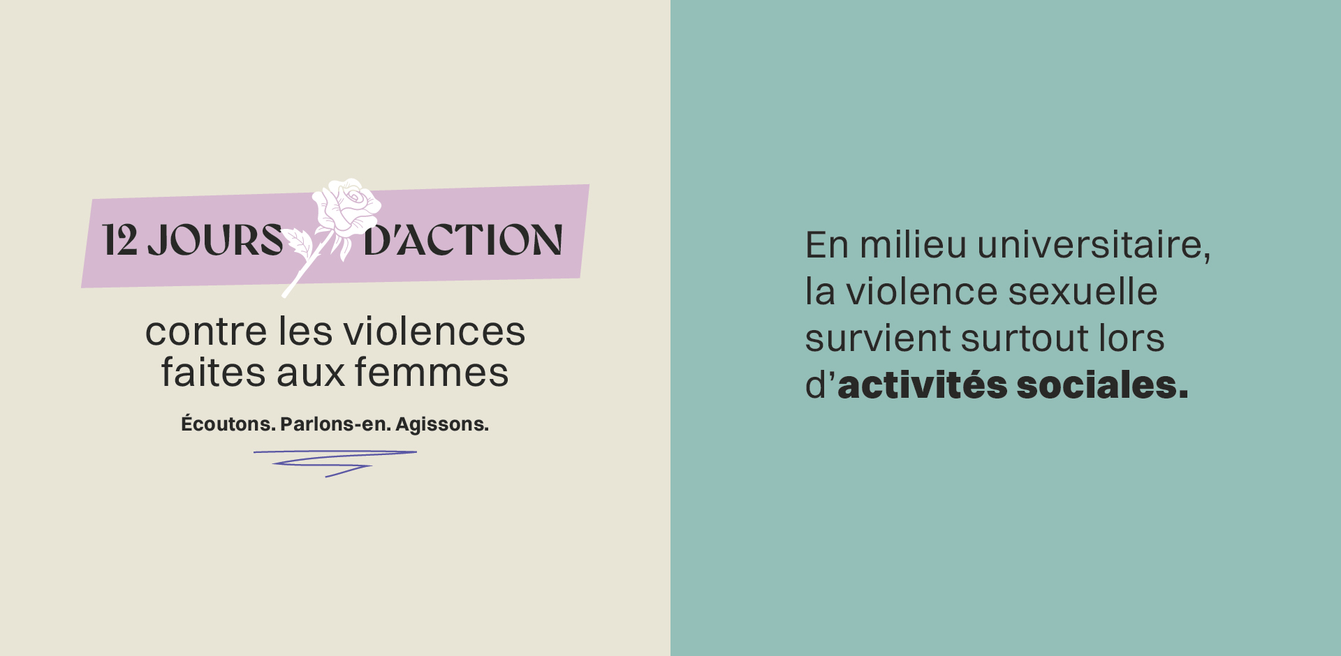En milieu universitaire, la violence sexuelle survient surtout lors d’activités sociales. ESSIMU, 2022