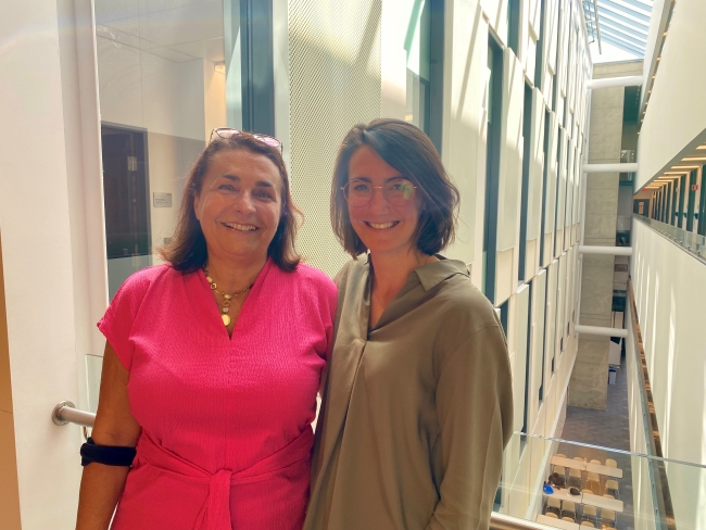 De gauche à droite : Nathalie Barussaud et Adeline Audrerie, directrice du Module de droit.
