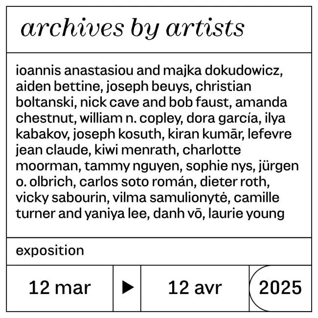 Affiche de l'exposition Archives by Artists à la Galerie UQO.
